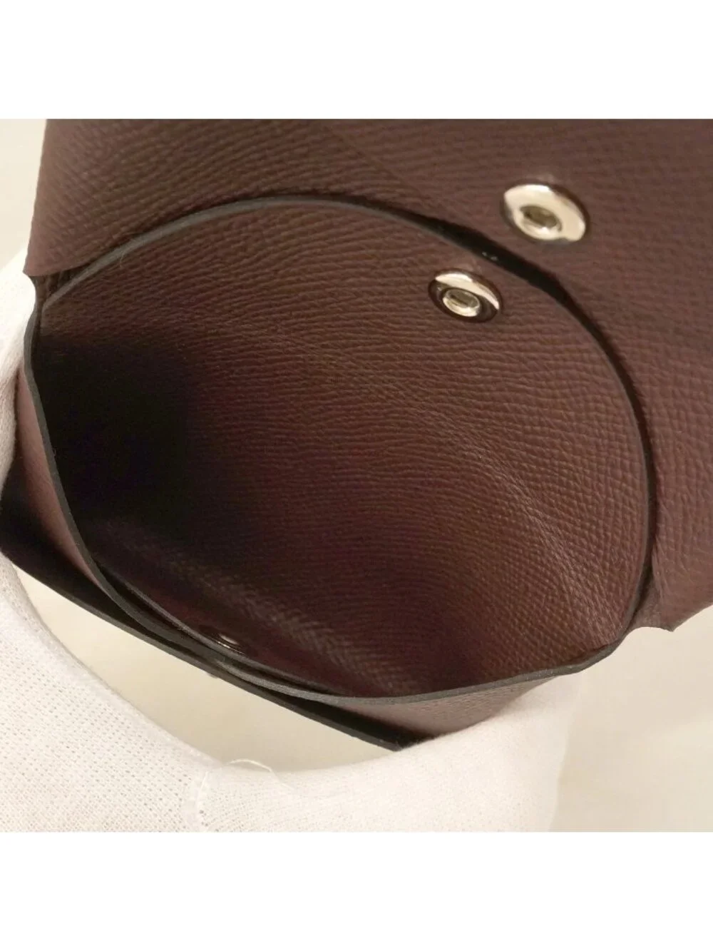 Hermes Coin Purse Calvi Duo Veau Epsom Tail Silver